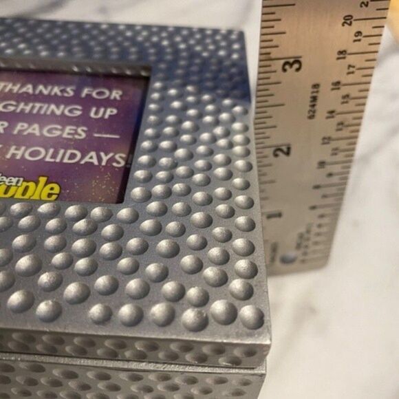 Vintage 1990s Limited Edition People Magazine Gift Candle Hammered Metal Box … - Picture 8 of 8